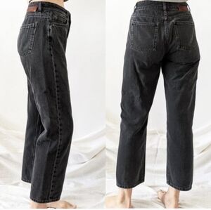 Won Hundred Womens Pearl Black Night Jeans Stone Wash Straight Button Fly Sz 27